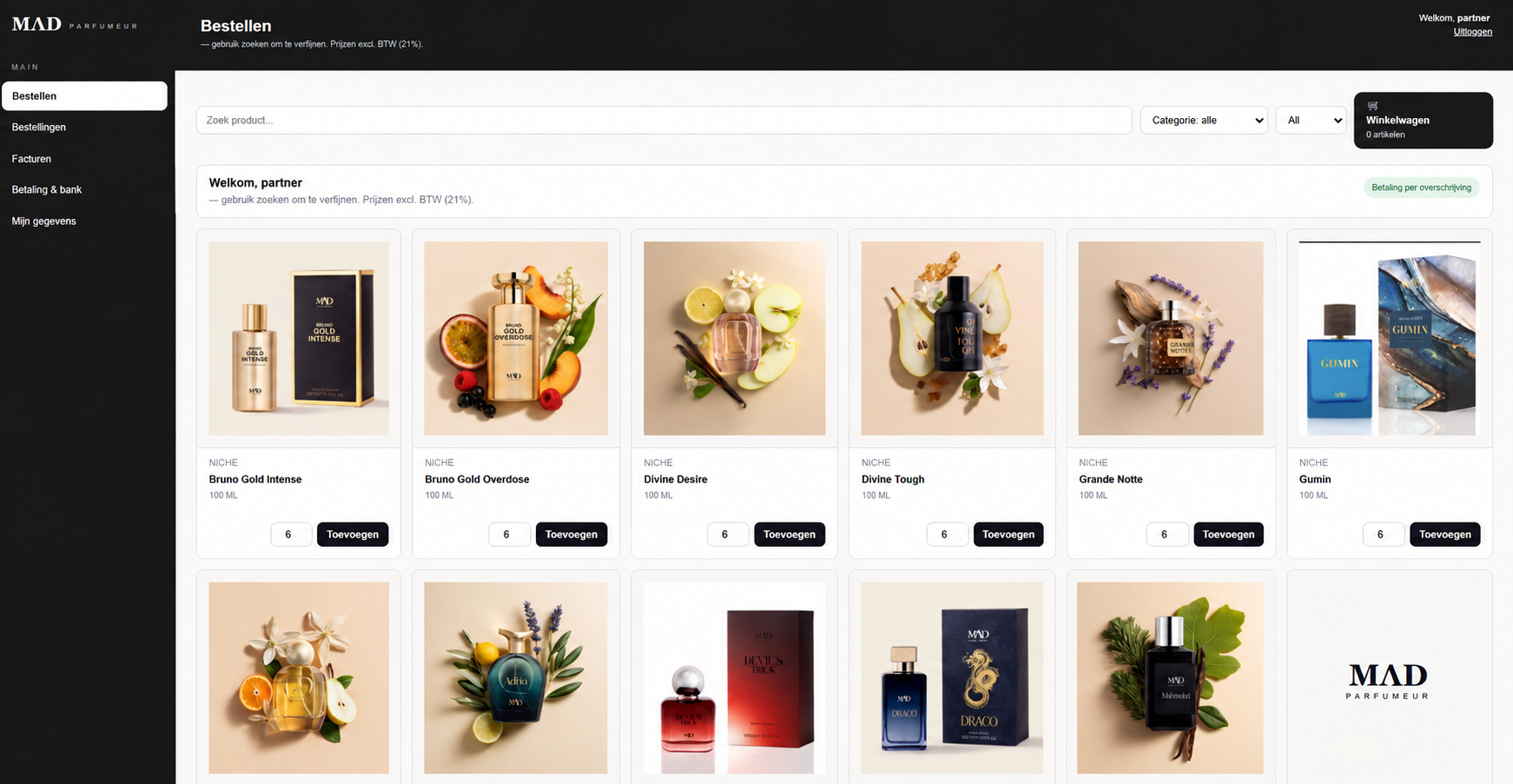Screenshot van MAD Parfum